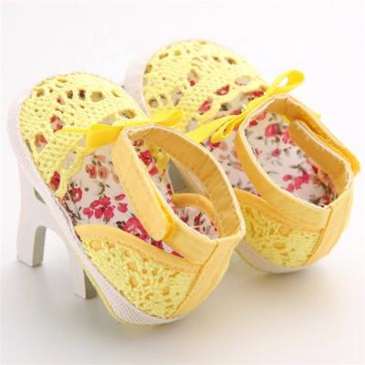 China Hot selling China style infant Sandals soft-sole Colorful flower yellow baby girl sandals for sale