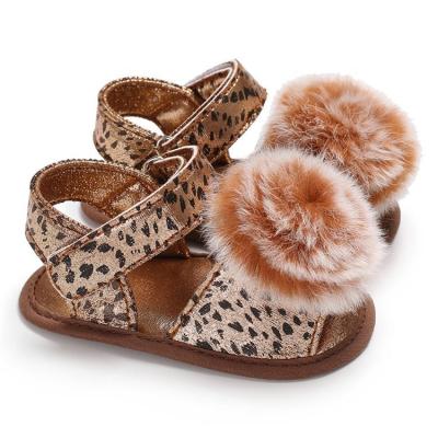 China high quality fashion infant Fluff ball Leopard print Outdoor Toddler baby shoes for Boy and Girl for sale