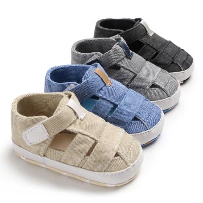 China New fashion canvas soft sole boy prewalk infant crib Baby boy sandals for sale