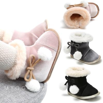 China Hot selling Flannel Winter boots fashion lovely gril baby booties for sale