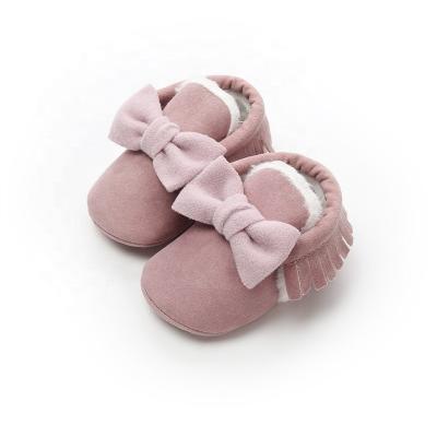 China MARCH EXPO 2019 baby shoes Bow casual shoe for toddler firstwalker Plus velvet thick infant baby boot for sale