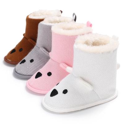 China Amazon hot Cotton fabric Knitting 0-2 years prewalker baby boots bootie for sale
