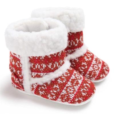 China New fashion non-woven knitted crochet winter warm Walking shoes baby booties knit for sale