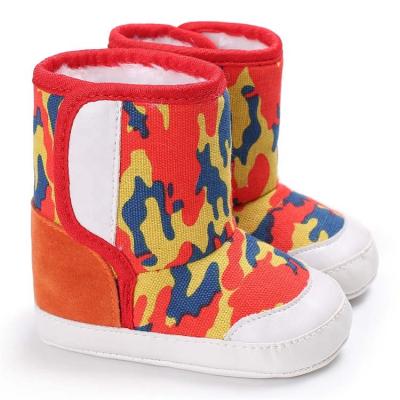 China Free sample Camouflage star print indoor warm boots cool toddler infant Walking baby cotton booties for sale