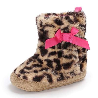 China China Factory Leopard print Winter snow warm Newborn shoes Toddler baby booties for sale
