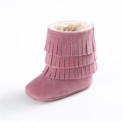 China New style winter Faux suede Tassel shoes 0-2 years boy and girl prewalker baby boots for sale