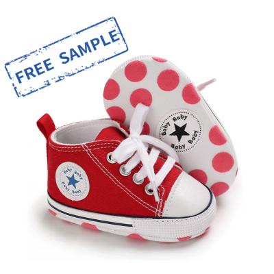 China Designer wholesale Canvas shoes first Walker kids boy and girl  crib Baby shoes for sale