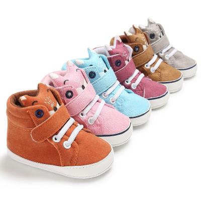 China New designed Cotton fabric Cute Cartoon 0-2 years prewalker shoes baby for sale