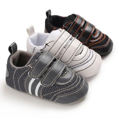 China Hot sale PU Leather soft bottom casual boyoutdoor sneaker mesh baby shoes for sale