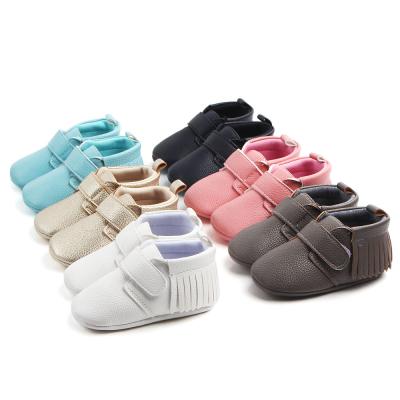China New style microfiber Leather PU Tassel Casual outdoor infant shoes for baby for sale