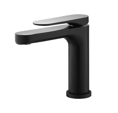 China Matt black&chrome Wash basin Faucet  25mm Ceramic Cartridge  Faucet for sale