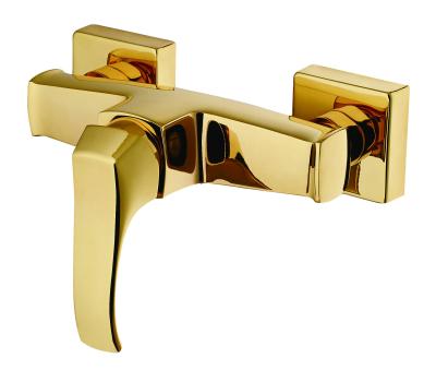 China Center Handle Light Gold Shower Mixer Faucet Solid Brass Bathroom Taps for sale