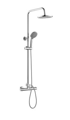 China Conjunto de columna de ducha termostática moderna Cabezal de ducha redondo de 97 cm-130 cm Montado en la pared en venta