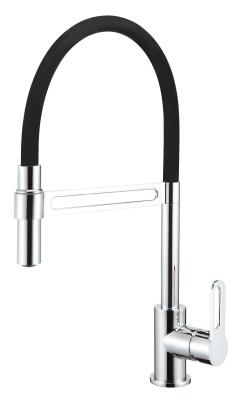 China Black Pull Out Spray Kitchen Tap Hollow Handle Kitchen Sink Water Faucet for sale