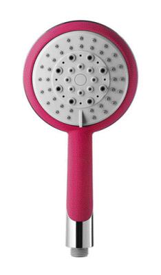 中国 ロマンチックなピンクの高いめっきの浴室の手持ち型のシャワー・ヘッド5つのスプレーの設定 販売のため