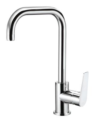 China Chrome Single Lever Kitchen Mixer Tap 360 Degree Rotating Kitchen Faucet for sale