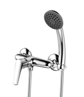 China Single Handle Shower Mixer Faucet Wall Mounted Brass Chrome Shower Set for sale