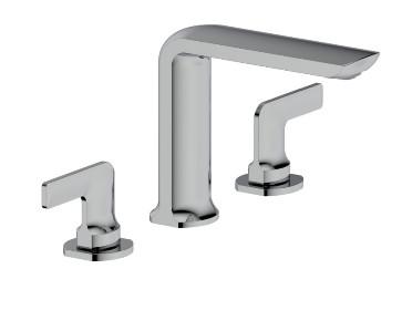 China Widespread 2 Handle Bathroom Sink Faucet 3 Hole Chrome Color for sale