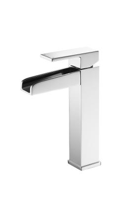 China Chrome Plated Waterfall Bathroom Taps For Surface Mounted Basin Te koop