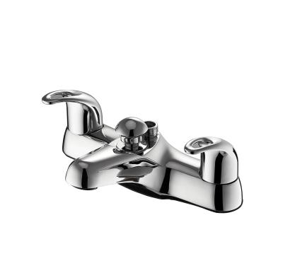 China Modern Round Monobloc Dual Handle Bathroom Faucet corrosion proof for sale