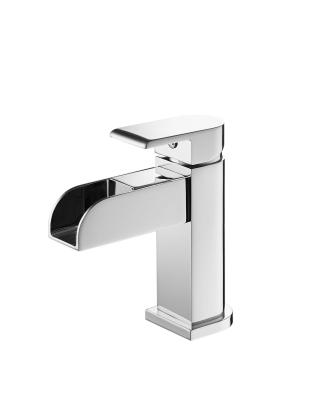 China Bathroom Sink Faucet Deck Mount Single Lever Waterfall Basin Mixer Tap LED Single Hole Chrome for sale