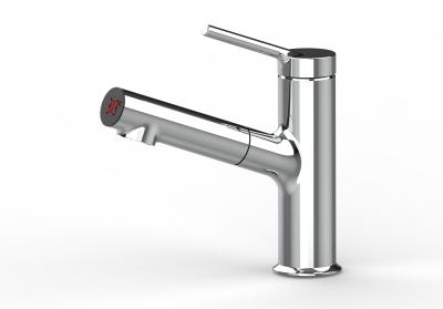 China Pull Out Digital Display Basin Faucet Single Lever Mixer Tap Bathroom For Sink for sale