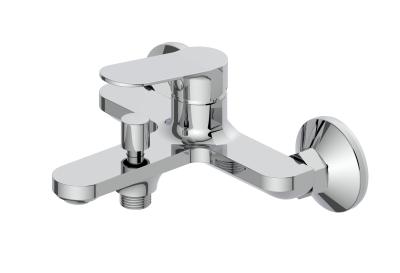 China Bathtub Mixer Tap Single Lever Bath Fitting Wall Mounted Surface-Mounted Bath Mixer Shower Fitting Chrome 1/2 Inch Showe for sale