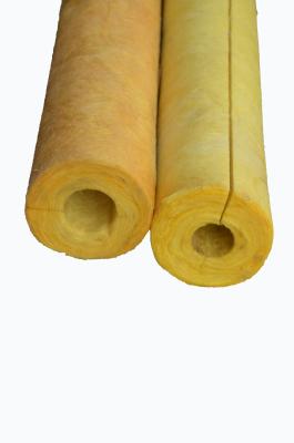 China Rigid Glass Wool Pipe Insulation 64 Kg/m3 , High Temperature Pipe Insulation for sale