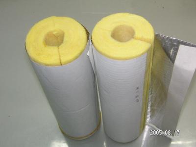 China Glass Wool Aluminum Foil Faced Pipe Insulation Thermal Conductivity 80 kg/m3 for sale