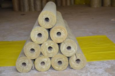 China Low Dust Rockwool Pipe Insulation , Mineral Wool Thermal Insulation Pipe for sale