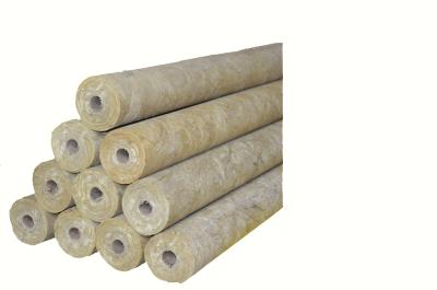 China High Temp Pipe Insulation Rockwool Soundproof , Rigid Rockwool Pipe Cover for sale