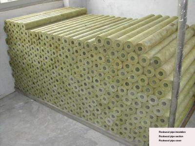 China Rigid Rockwool Pipe Insulation , Rockwool Pipe Section 22 - 529 mm Dia for sale