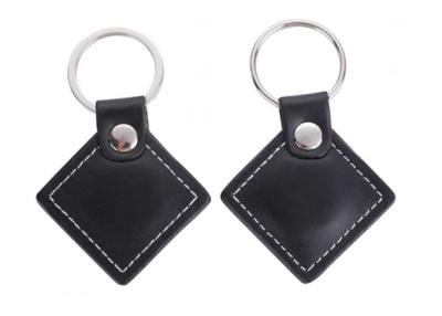 China NFC 13.56 MHz Personalized Embossed Leather Key Fob for sale