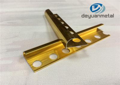 China Tira de ribete de aluminio del metal 6063 T5 con el polaco de oro en venta