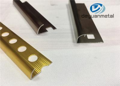 China A guarnição de alumínio dourada brilhante da borda perfila a tira de afiação perfurada do metal à venda