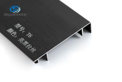 China Brushed Aluminium Skirting Trim 6063 Aluminium Floor Skirting Surface Treament Brushed Bright Black Color for sale