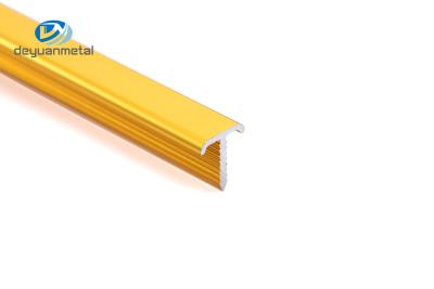 China Anodized  Extruded Aluminum T Channel 0.7-1.2mm Thickness ODM Available gold color with curve for sale