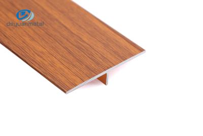 China 0.7-1.2mm Extruded Aluminum T Bar , 6463 aluminum extrusion with t slots surface treament coating with wood grain for sale