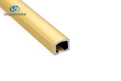 China 10mm Width T6 Aluminium U Channel Profile Bright Gold For Demarcation Line for sale