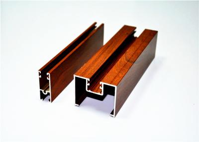 China Custom Wood Grain Aluminium Door And Window Profiles Supporting Powder Coating / Polishing for sale