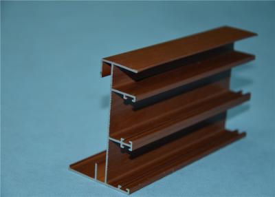 China 6005 Wood Grain Aluminum Extrusion Profiles For Hotel Doors And Windows for sale
