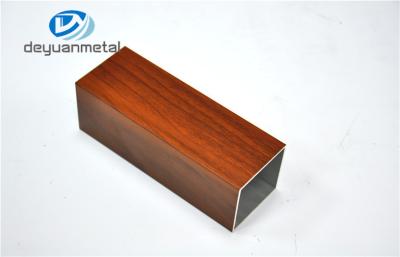China 6063 T5 / T6 Aluminum Door Frame Extrusions ,  Wood Grain Aluminium Rectangular Profile for sale