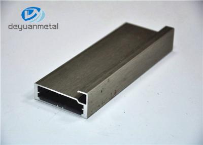 China Alloy 6063-T5 Champange Brushed Aluminium Extrusion Profile For Cabinet for sale