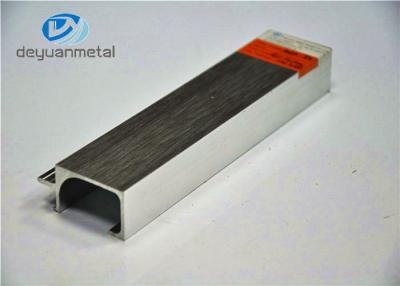 China Alloy 6063-T5 Silver  Brushed Aluminium Extrusion Profile For Cabinet Decoration for sale