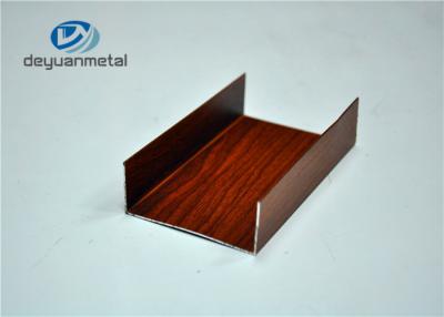 China Nature Alloy 6063  Wood Grain Aluminum Profiles Channel Frame ISO9001 Approval for sale