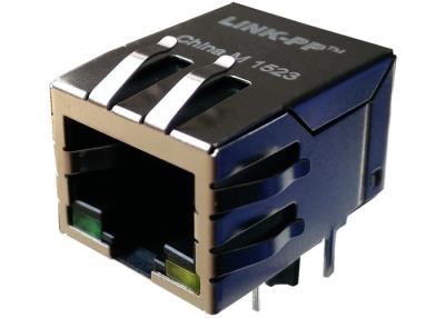 Chine Rj45 gigabit magnétique Jack du connecteur 1840434-4 protégé avec LED 1840434-6 à vendre