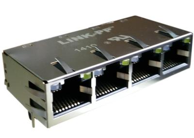 Chine Étiquette- W/LEDs de Magjack Ext.Temp de gigabit du Multi-port Rj45 1x4 du bel 0826-1G4T-32-F à vendre