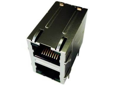 China LPJG17561AHNL Stacked RJ45 2x10/100/1000Mbps Gigabit Ethernet Jack for sale