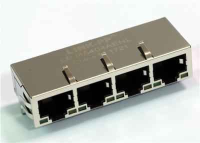 China Rj45 1x4 Quad Port LPJ46404AENL , JX80-0033NL Magnetics Ethernet Jack 10/100Mbps for sale