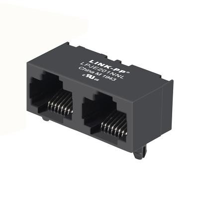 中国 E5J88-00AJG2-L デュアル ポート 1X2 Rj45 ジャック直角 LPJE201NNL 販売のため